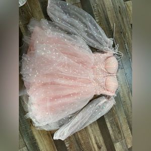 Sweetheart heart dress tulle pink off shoulder